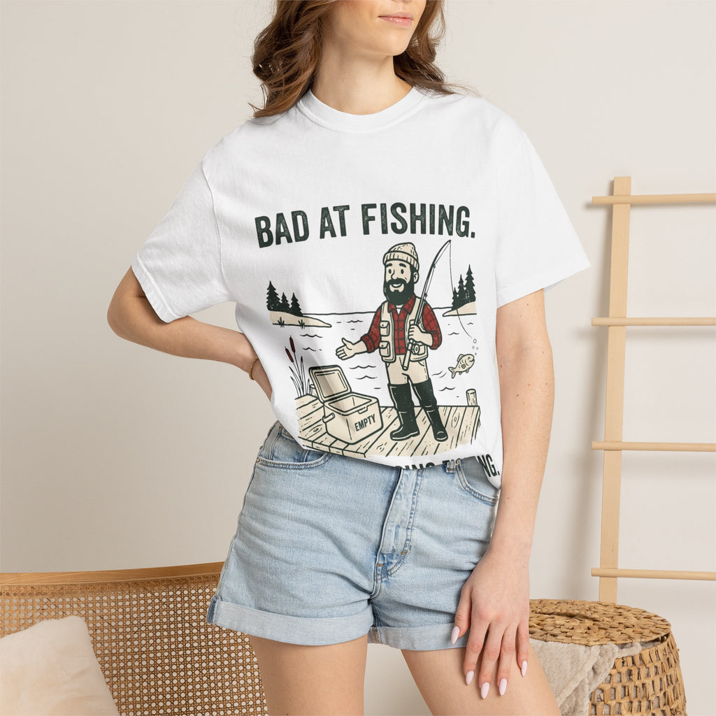 Bad at Fishing. Great at Going Fishing. Funny Fishing T-Shirt