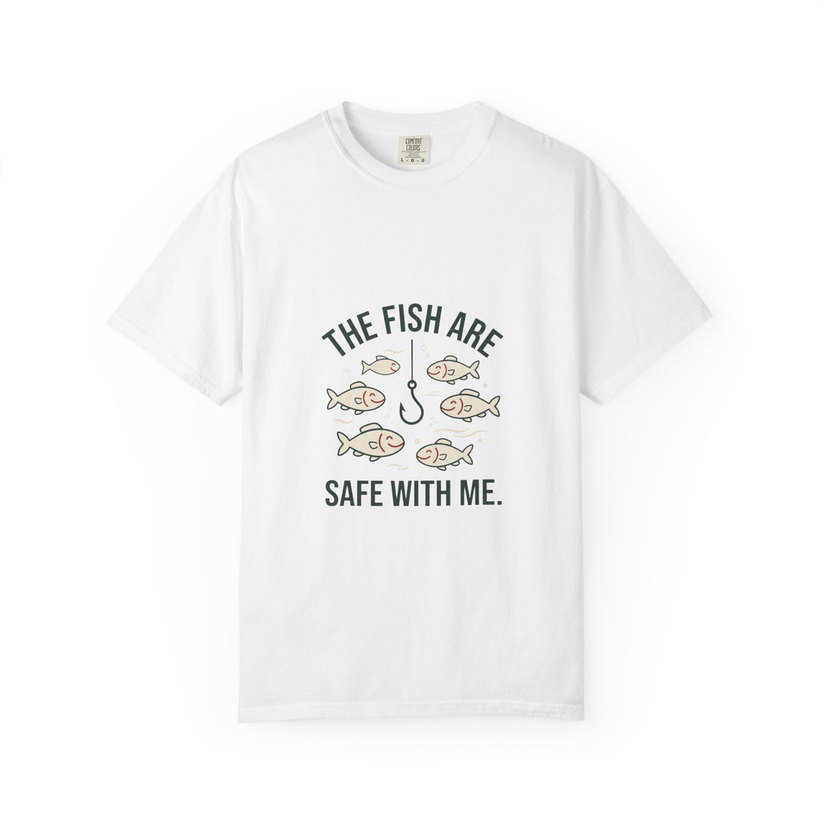The Fish Are Safe With Me Funny Fishing T-Shirt