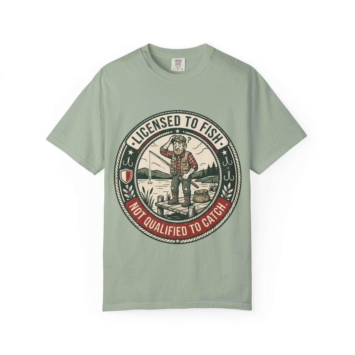 Licensed to Fish. Not Qualified to Catch. Funny Fishing T-Shirt
