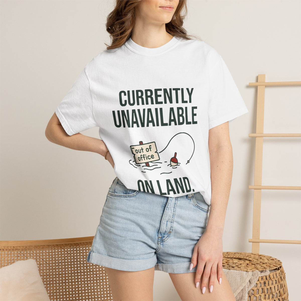 Currently Unavailable on Land Funny Fishing T-Shirt