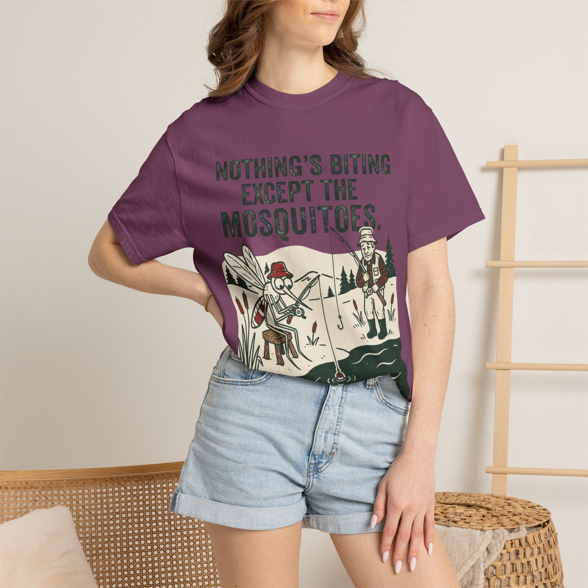 Nothing’s Biting Except the Mosquitoes Funny Fishing T-Shirt