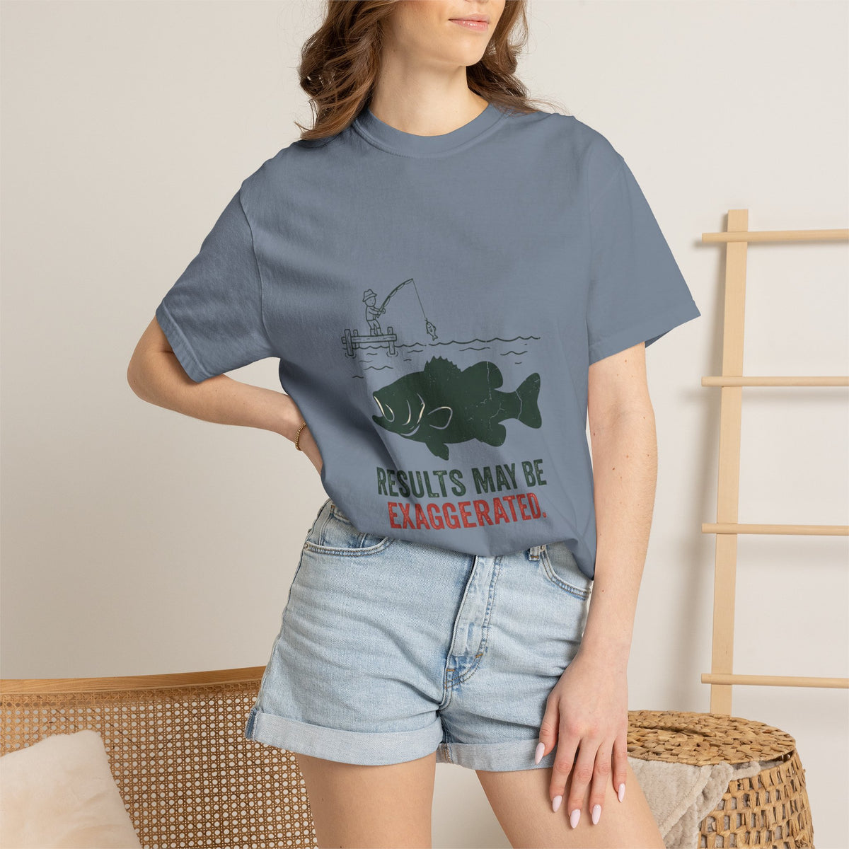 Results May Be Exaggerated Funny Fishing T-Shirt