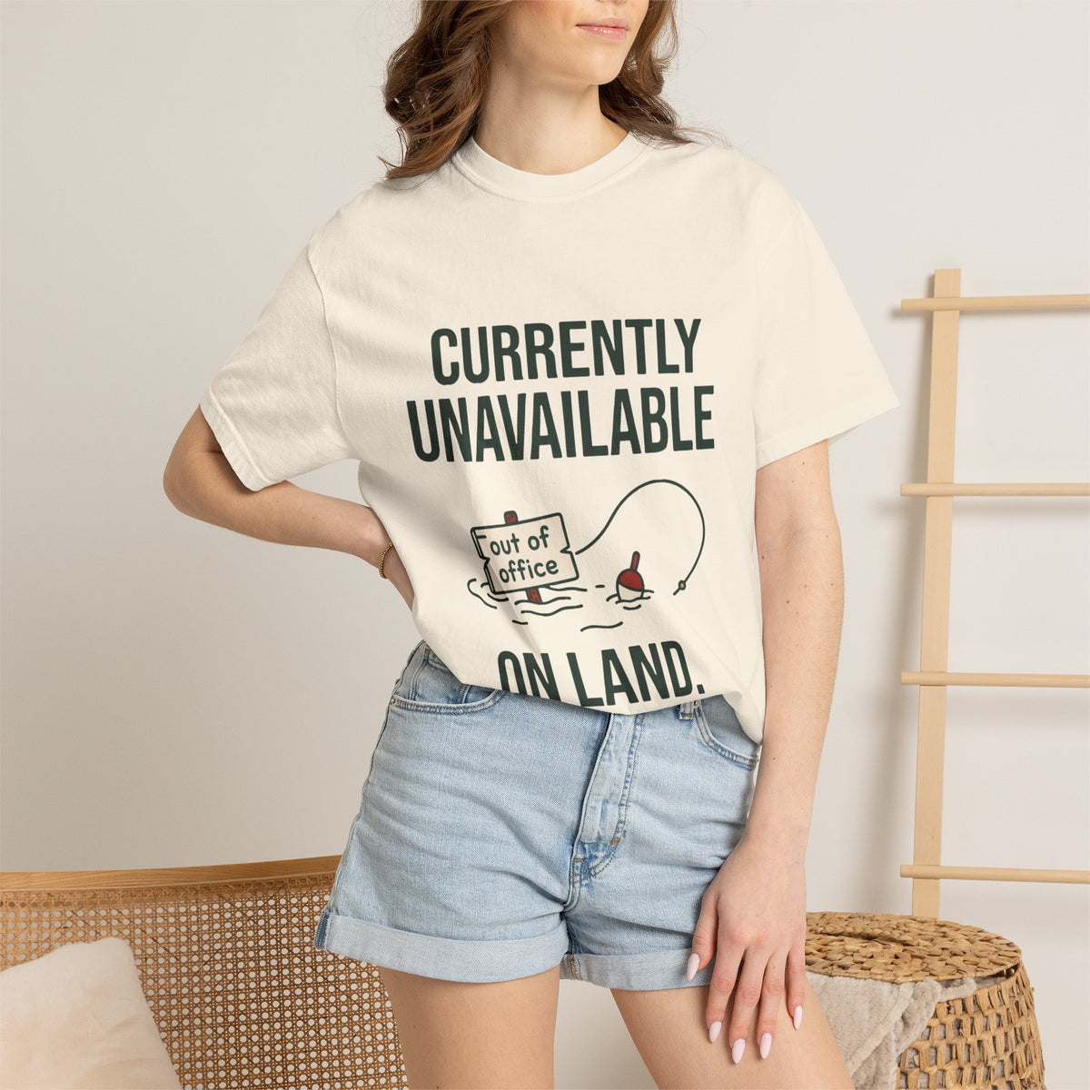 Currently Unavailable on Land Funny Fishing T-Shirt