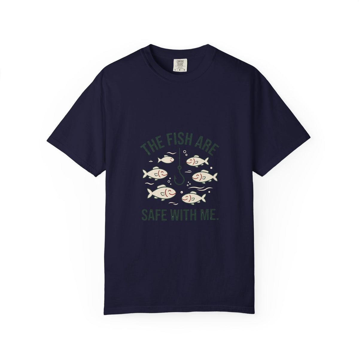 The Fish Are Safe With Me Funny Fishing T-Shirt