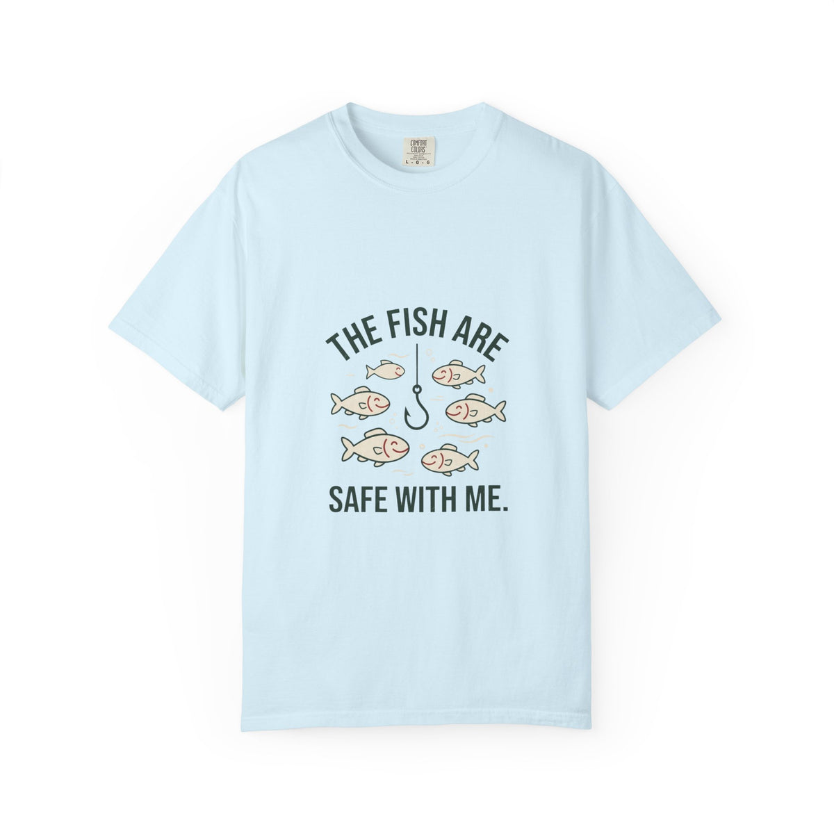 The Fish Are Safe With Me Funny Fishing T-Shirt
