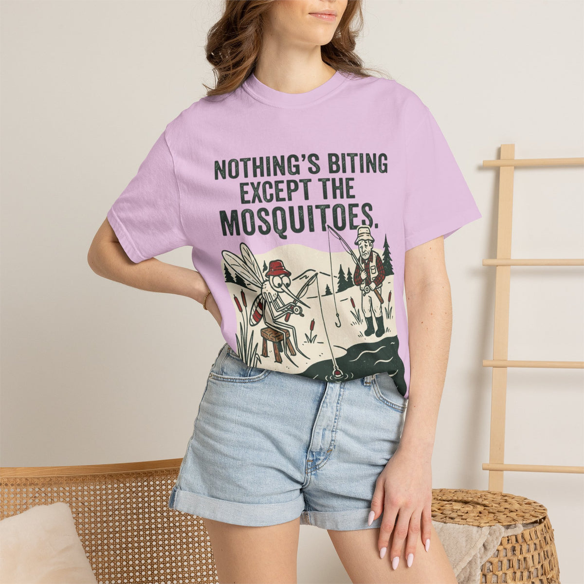 Nothing’s Biting Except the Mosquitoes Funny Fishing T-Shirt