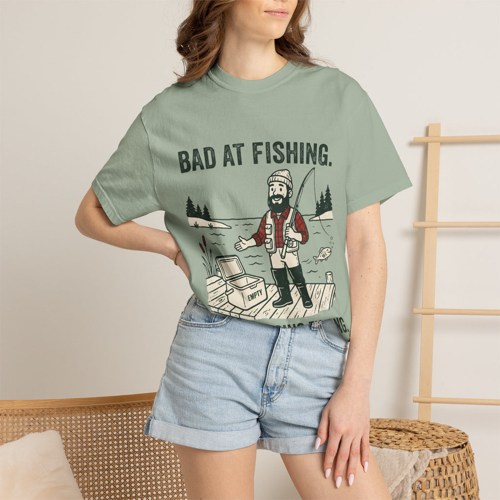 Bad at Fishing. Great at Going Fishing. Funny Fishing T-Shirt