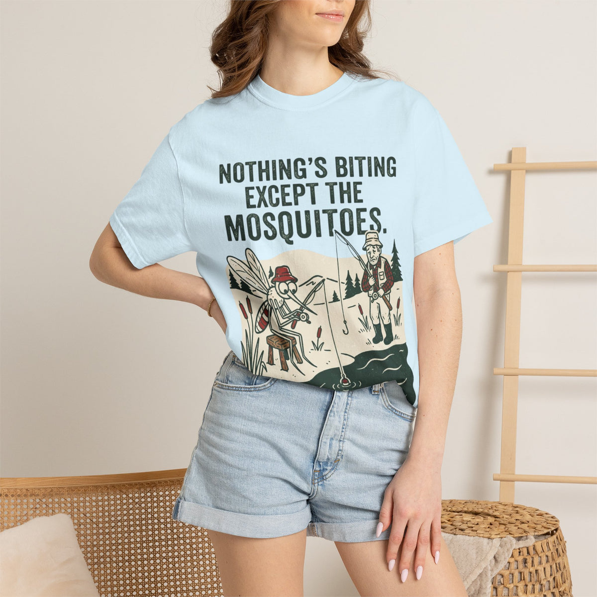 Nothing’s Biting Except the Mosquitoes Funny Fishing T-Shirt