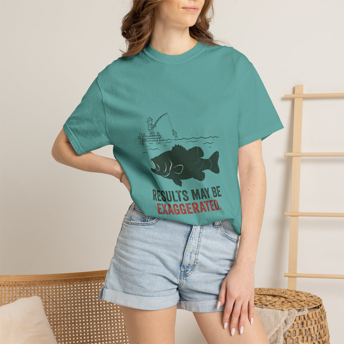 Results May Be Exaggerated Funny Fishing T-Shirt