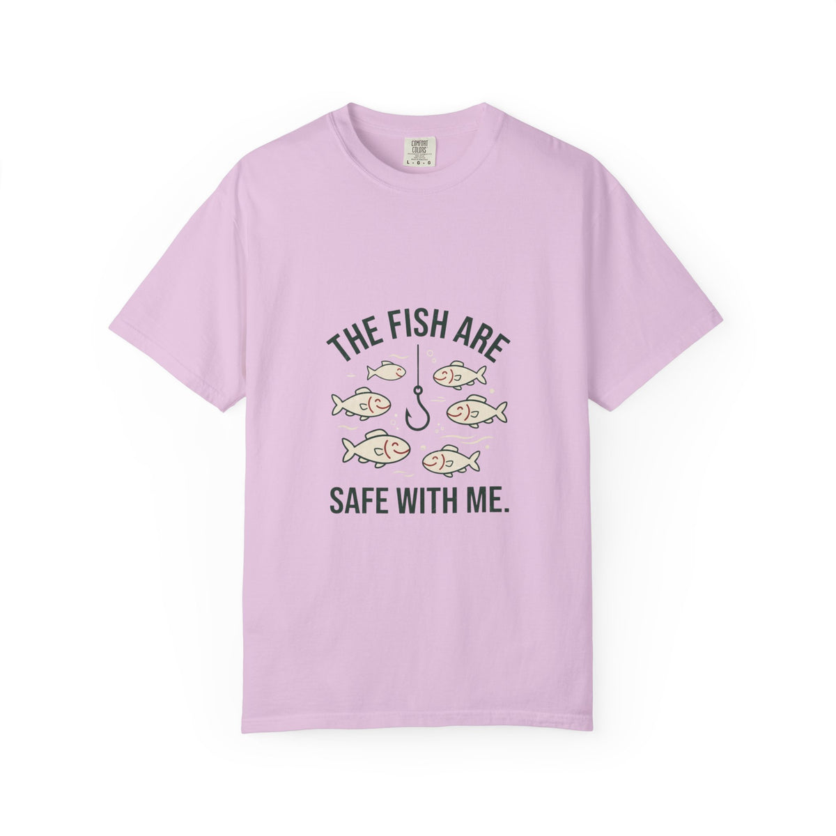 The Fish Are Safe With Me Funny Fishing T-Shirt
