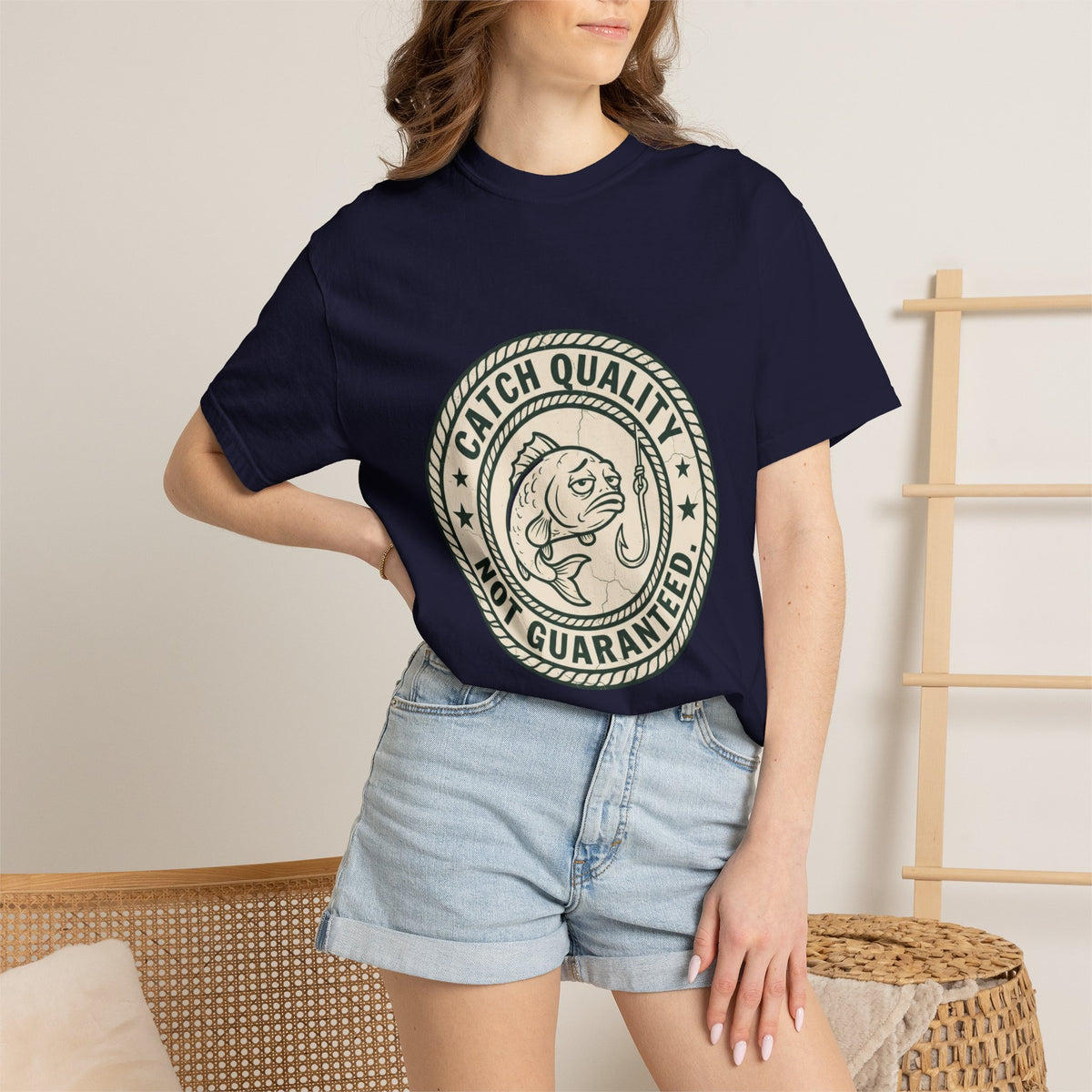 Catch Quality Not Guaranteed Funny Fishing T-Shirt