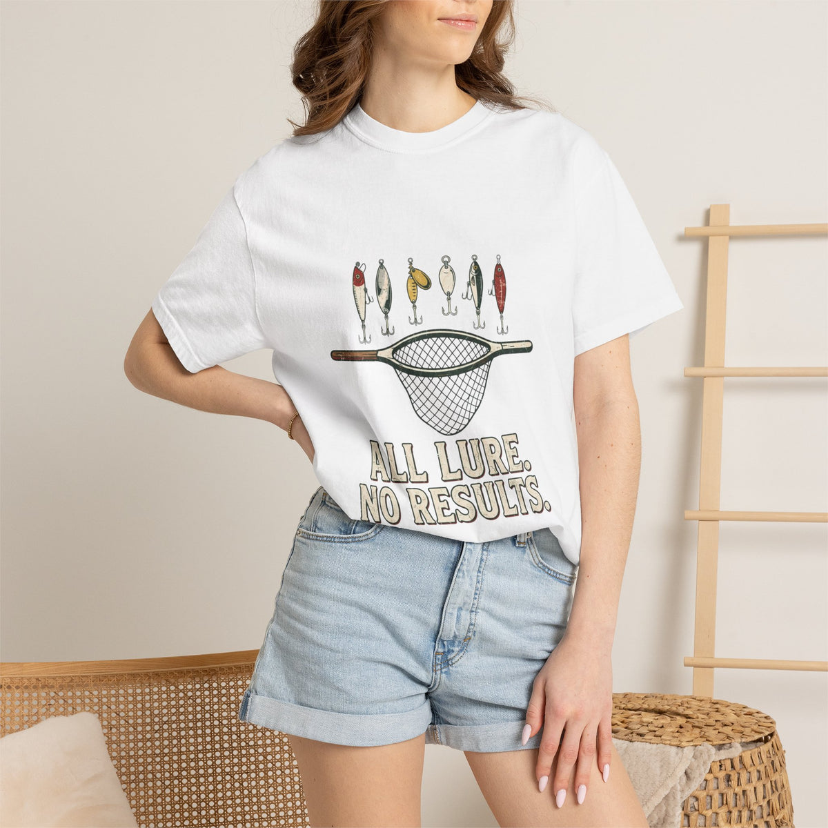 All Lure. No Results. Funny Fishing T-Shirt
