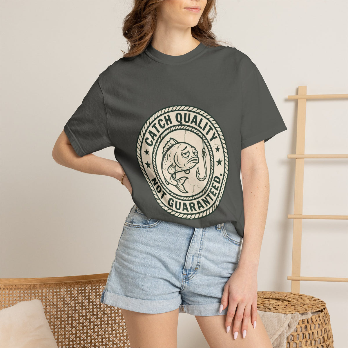 Catch Quality Not Guaranteed Funny Fishing T-Shirt