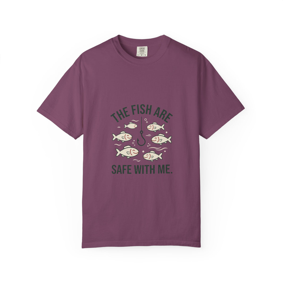 The Fish Are Safe With Me Funny Fishing T-Shirt