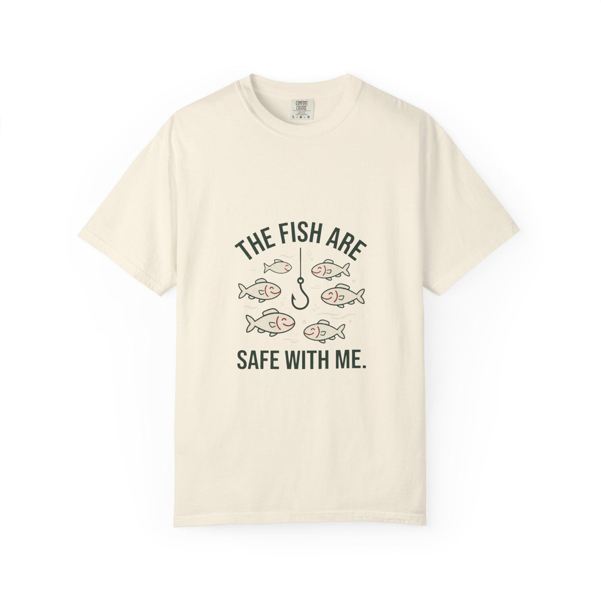 The Fish Are Safe With Me Funny Fishing T-Shirt