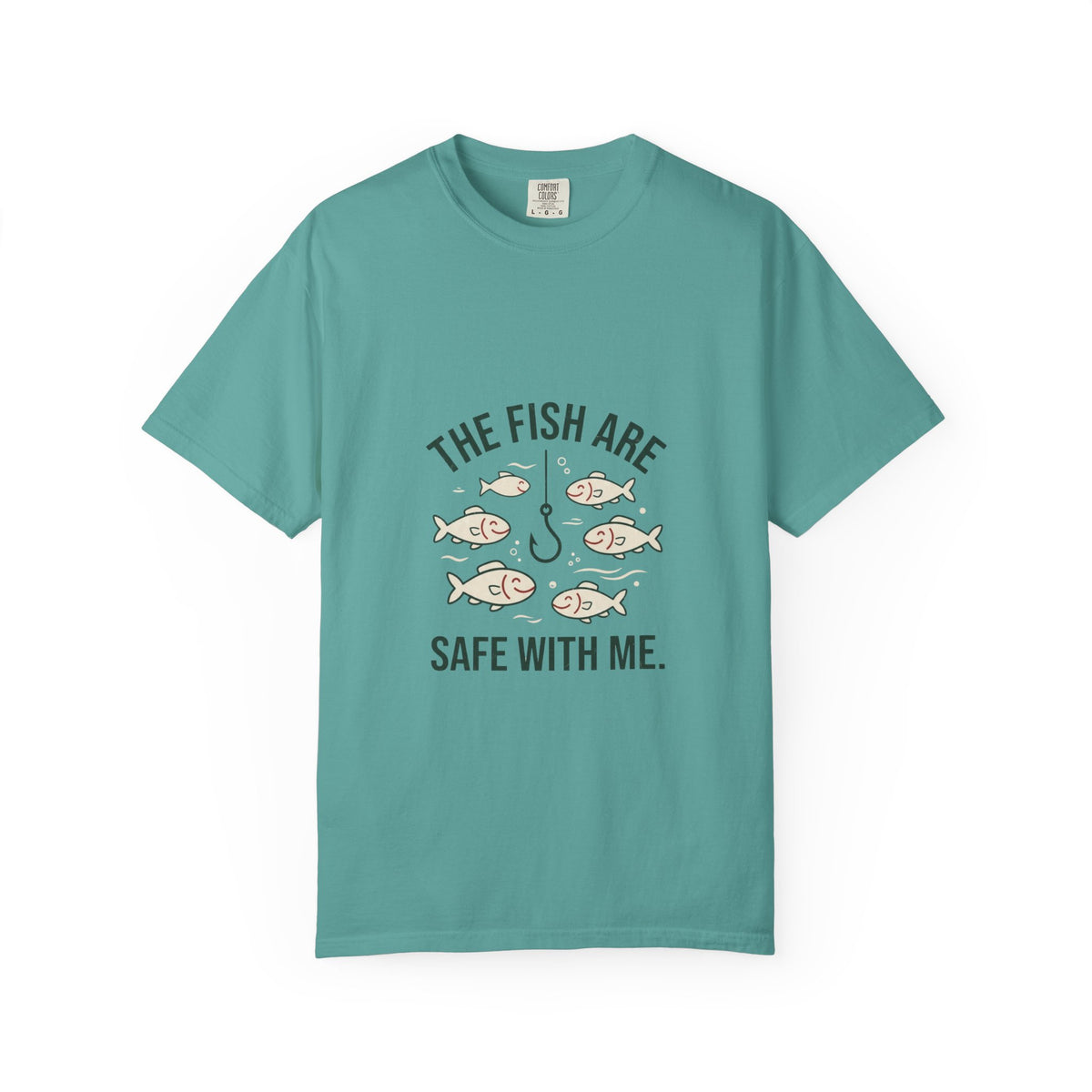 The Fish Are Safe With Me Funny Fishing T-Shirt