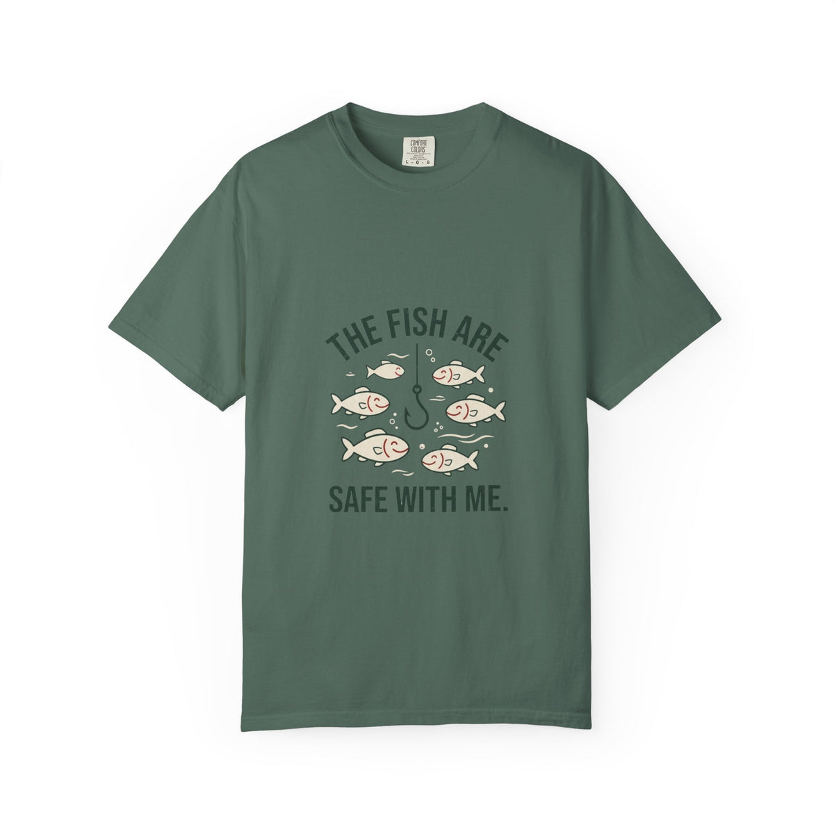 The Fish Are Safe With Me Funny Fishing T-Shirt