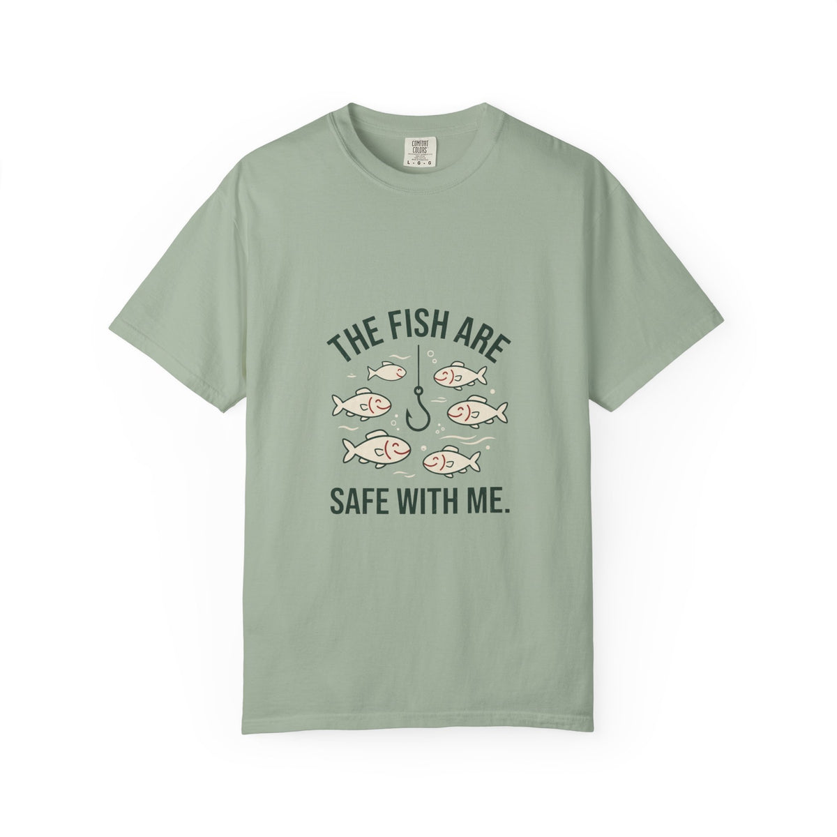 The Fish Are Safe With Me Funny Fishing T-Shirt