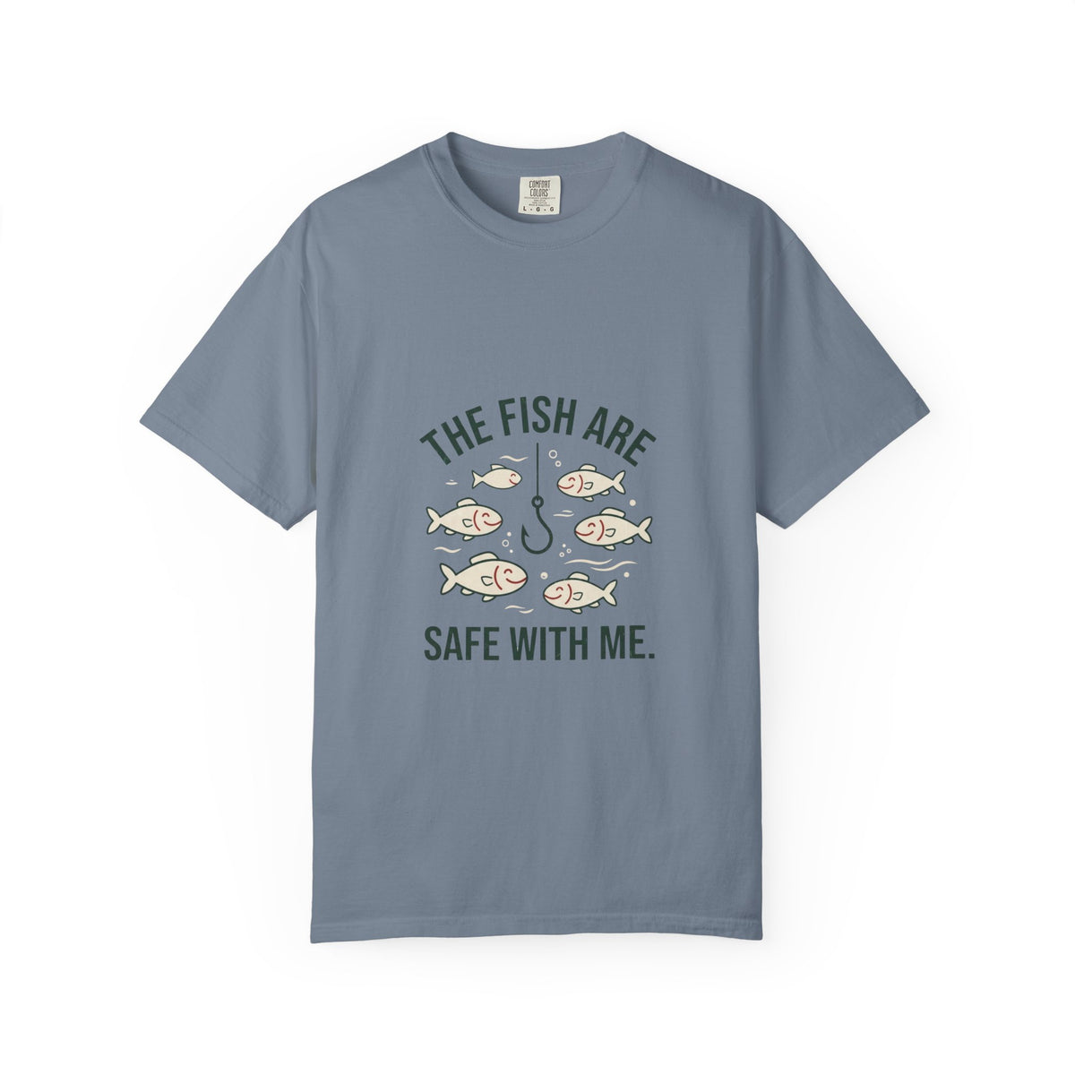 The Fish Are Safe With Me Funny Fishing T-Shirt
