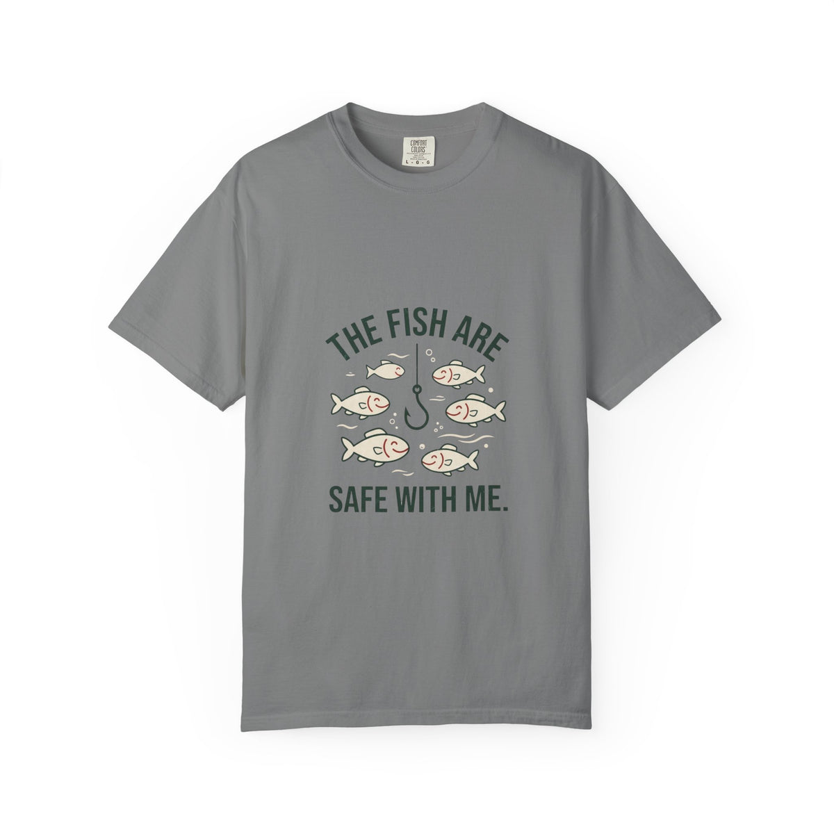 The Fish Are Safe With Me Funny Fishing T-Shirt